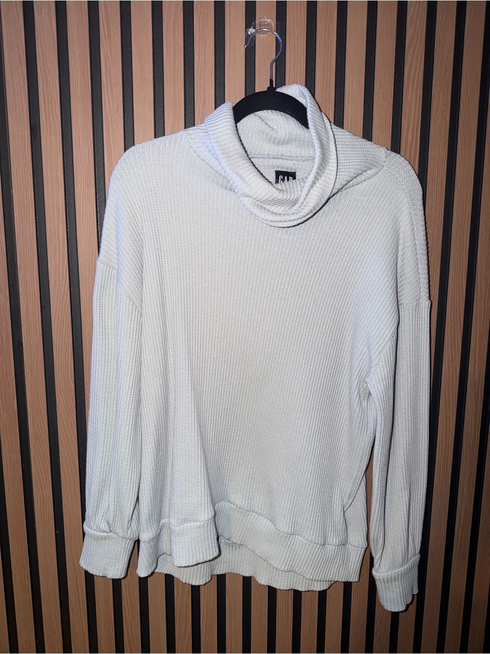 GAP Cream Waffle Cowl Neck Sweater